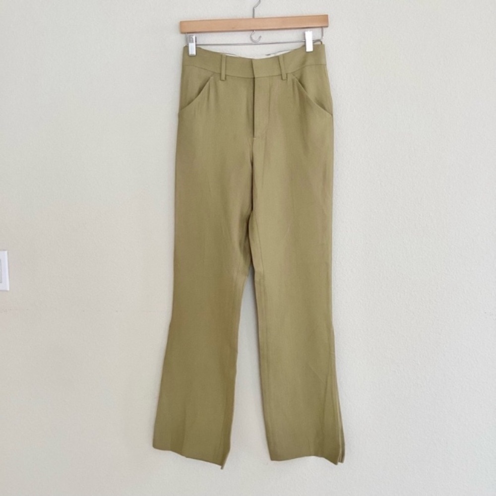Petar Petrov Green High Waist Wide Leg Trousers Pants SZ 2/34